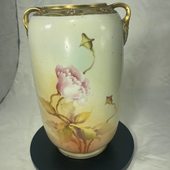 Antique hand painted large vase - Picture 3 of 12